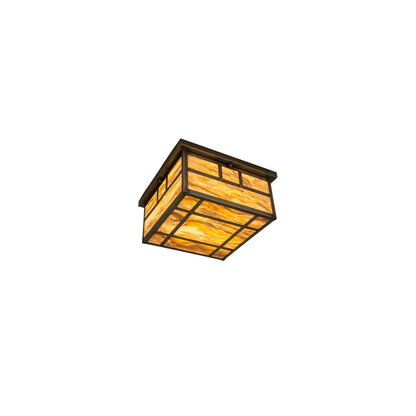 Hyde Park Double Bar Mission 4 Light 29" Wide Flush Mount Square Ceiling Fixture