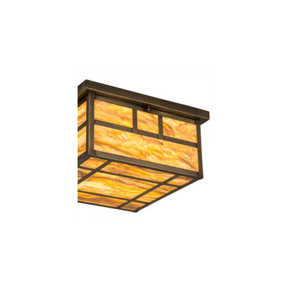 Hyde Park Double Bar Mission 4 Light 29" Wide Flush Mount Square Ceiling Fixture