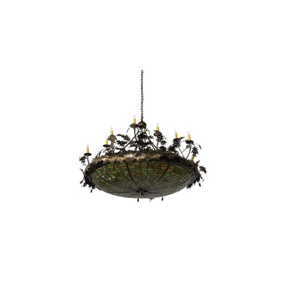 Greenbriar Oak 12 Light 55" Wide Taper Candle Pendant