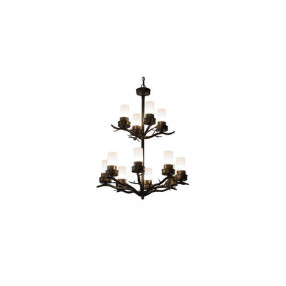 Winter Solstice 12 Light 30" Wide Pillar Candle Chandelier