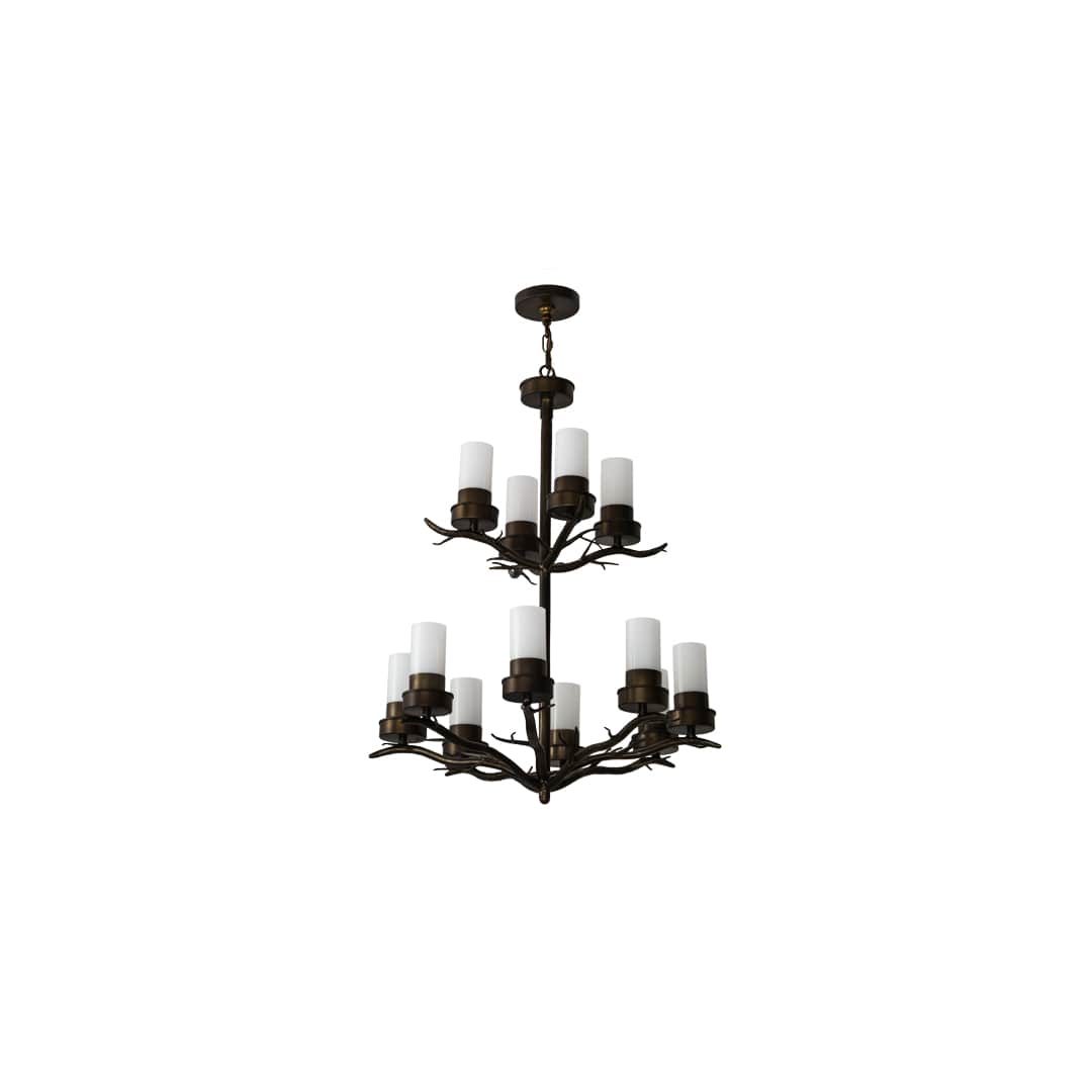 Winter Solstice 12 Light 30" Wide Pillar Candle Chandelier