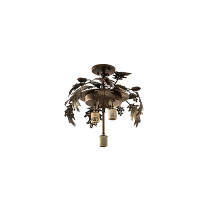 Oak Leaf and Acorn 2 Light 15" Wide Semi-Flush Ceiling Fixture