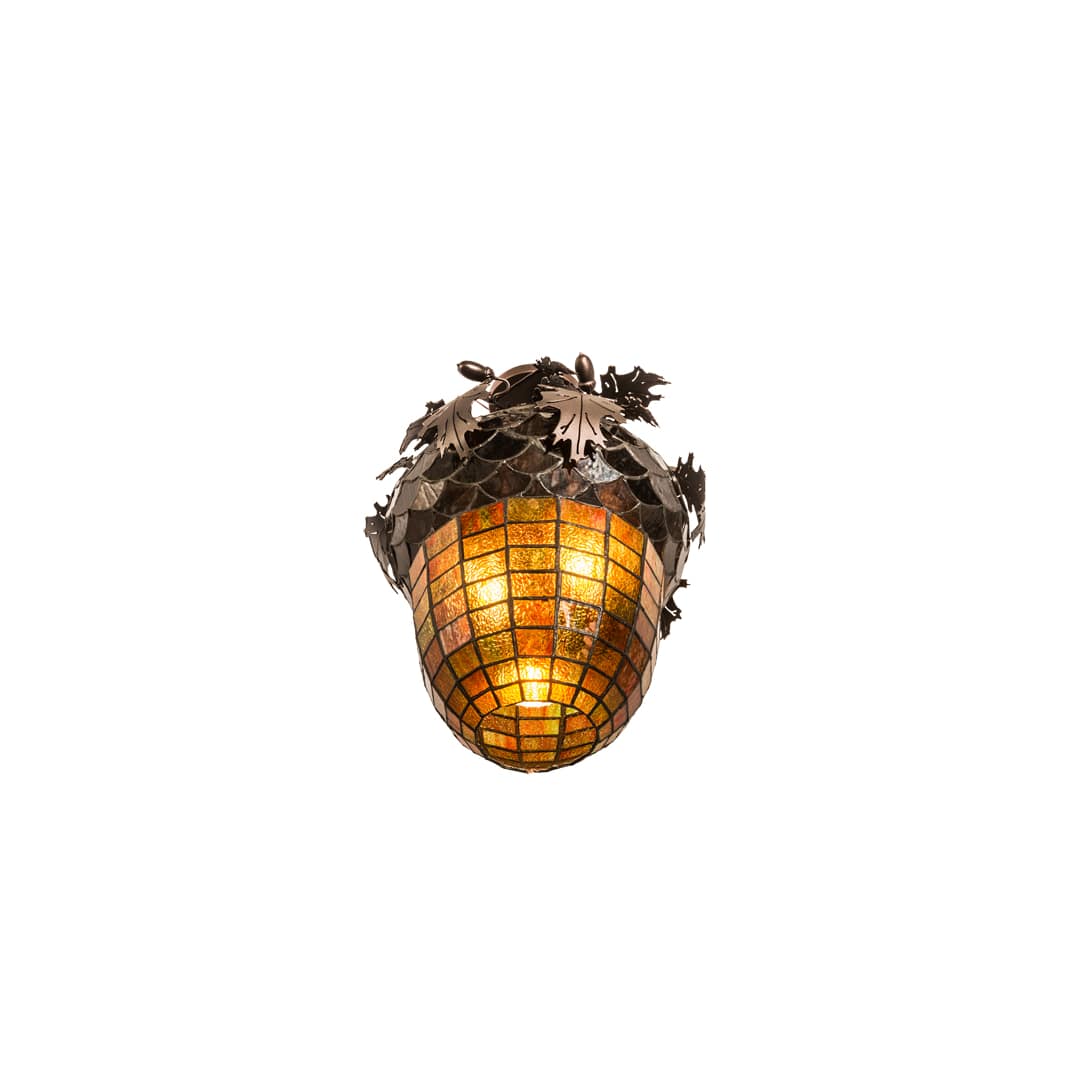 Oak Leaf and Acorn 2 Light 15" Wide Semi-Flush Ceiling Fixture