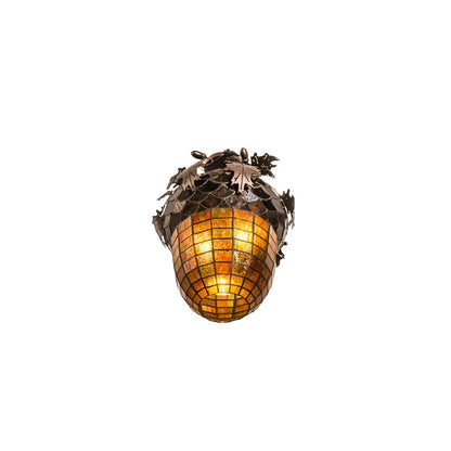 Oak Leaf and Acorn 2 Light 15" Wide Semi-Flush Ceiling Fixture