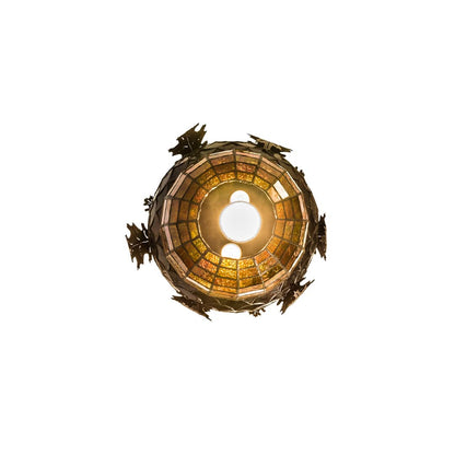 Oak Leaf and Acorn 2 Light 15" Wide Semi-Flush Ceiling Fixture