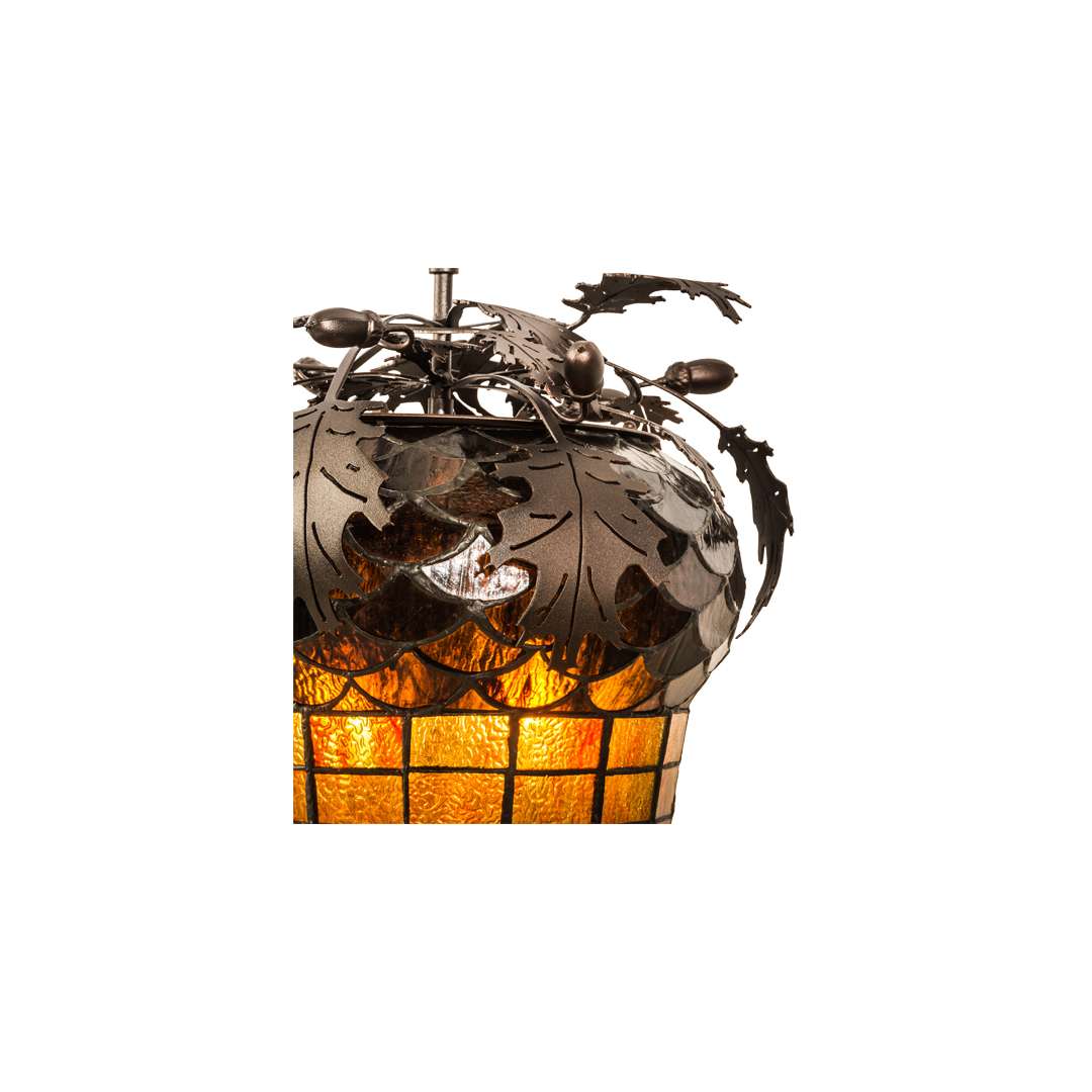 Oak Leaf and Acorn 2 Light 15" Wide Semi-Flush Ceiling Fixture