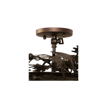 Oak Leaf and Acorn 2 Light 15" Wide Semi-Flush Ceiling Fixture