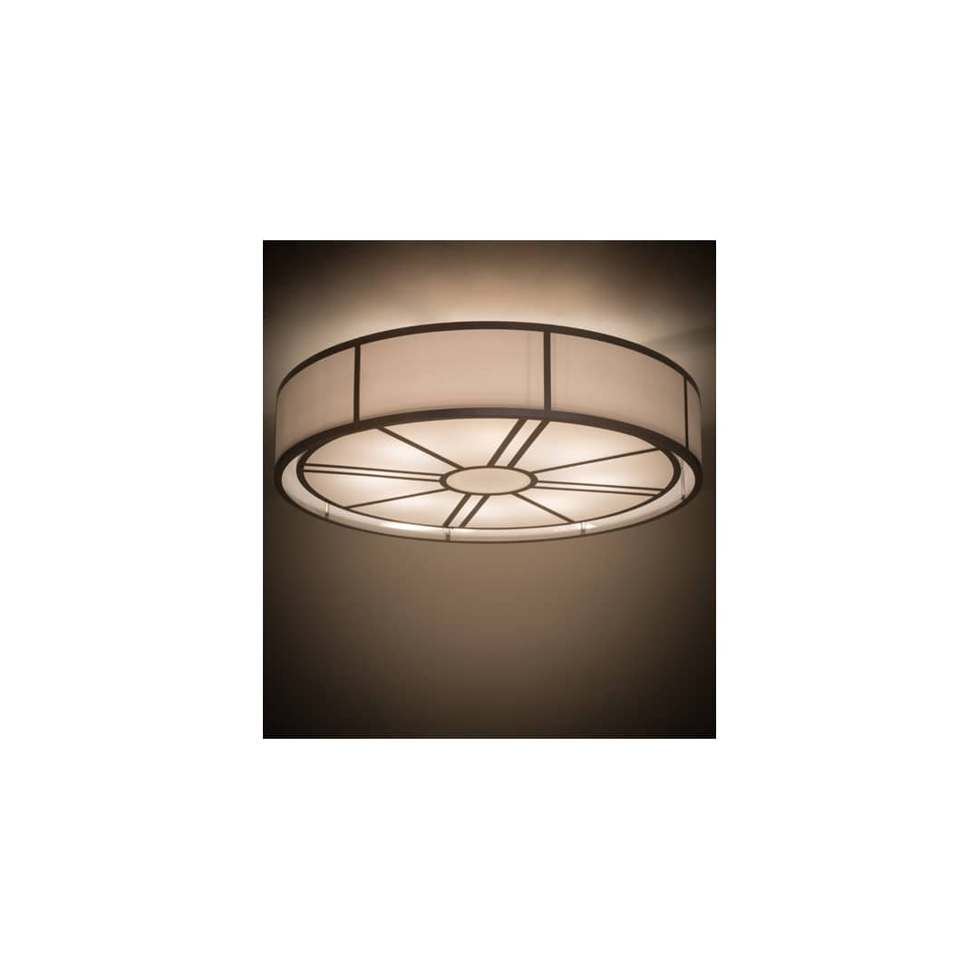 Cilindro Milwaukee 8 Light 72" Wide Semi-Flush Drum Ceiling Fixture