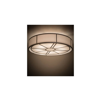 Cilindro Milwaukee 8 Light 72" Wide Semi-Flush Drum Ceiling Fixture