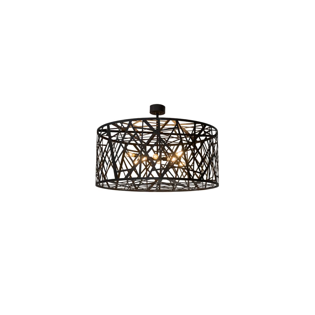 Birds Nest 8 Light 54" Wide Semi-Flush Drum Ceiling Fixture