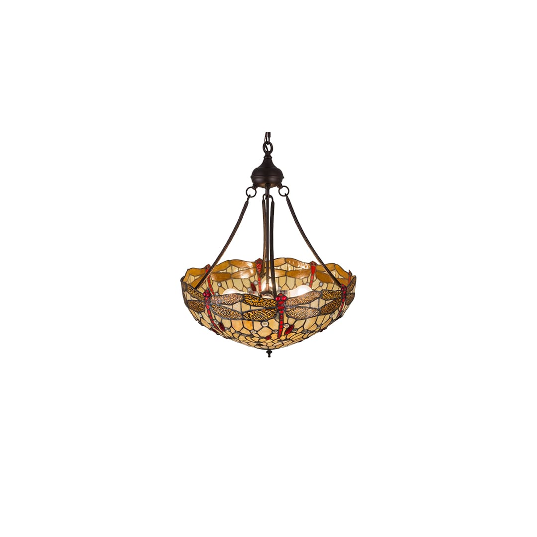 Tiffany Hanginghead Dragonfly 4 Light 22" Wide Pendant
