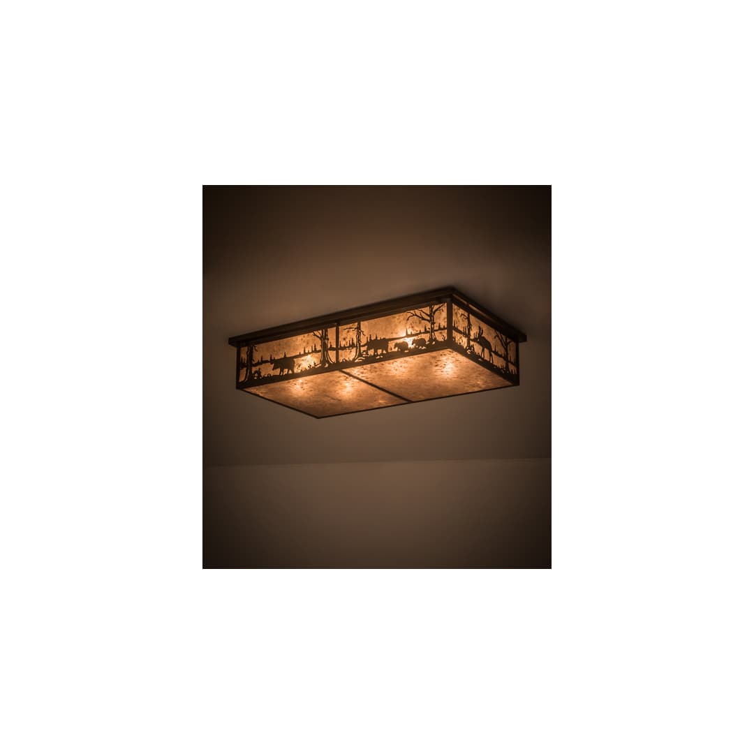 Bears and Moose at Lake 8 Light 35" Wide Flush Mount Ceiling Fixture