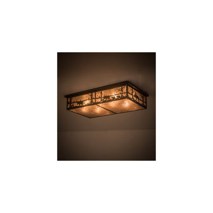 Bears and Moose at Lake 8 Light 35" Wide Flush Mount Ceiling Fixture