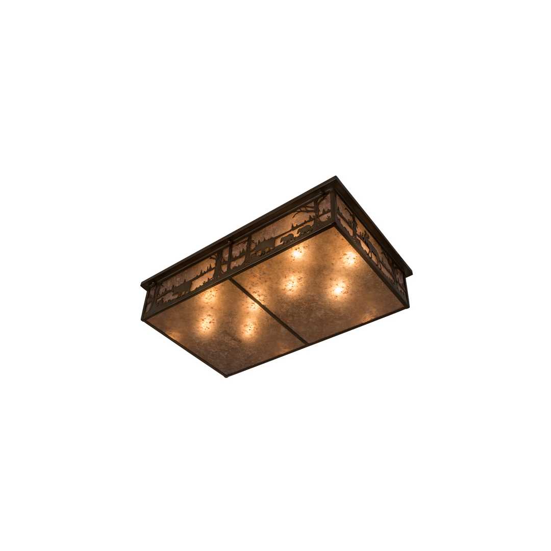 Bears and Moose at Lake 8 Light 35" Wide Flush Mount Ceiling Fixture