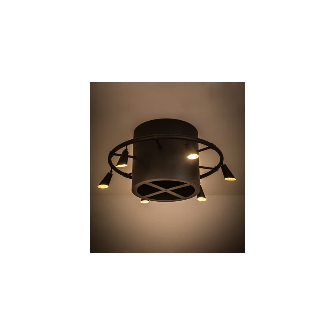 Column-Surround 6 Light 60" Wide Semi-Flush Ceiling Fixture