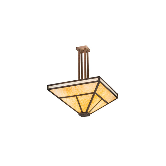 T Mission 8 Light 34" Wide Semi-Flush Ceiling Fixture - Rust Finish