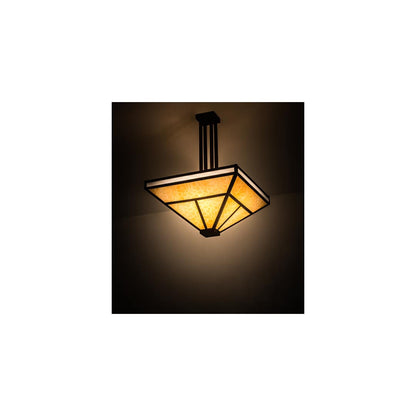 T Mission 8 Light 34" Wide Semi-Flush Ceiling Fixture - Rust Finish