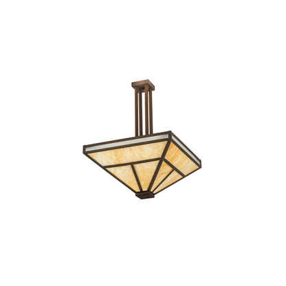 T Mission 8 Light 34" Wide Semi-Flush Ceiling Fixture - Rust Finish