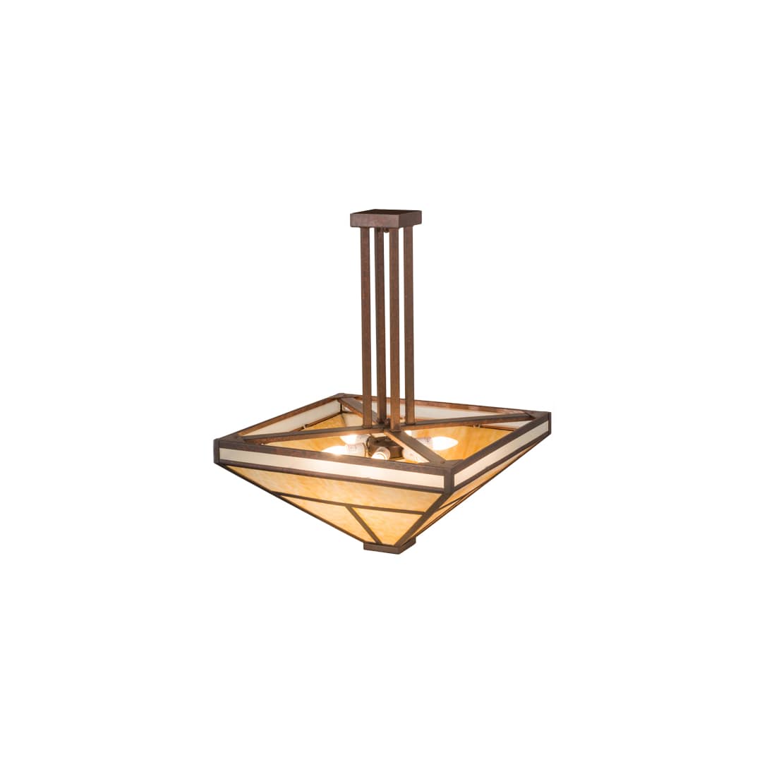 T Mission 8 Light 34" Wide Semi-Flush Ceiling Fixture - Rust Finish