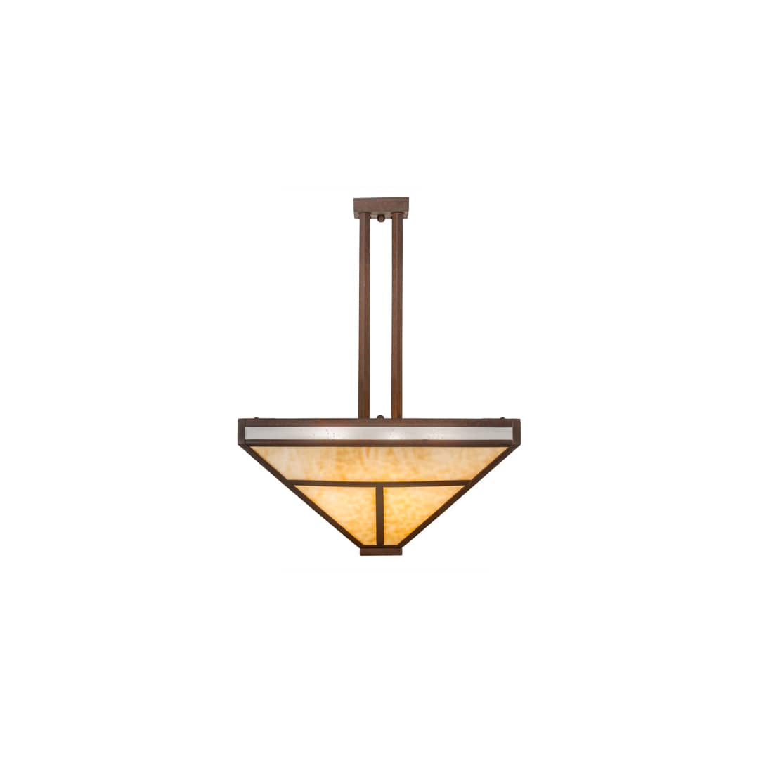 T Mission 8 Light 34" Wide Semi-Flush Ceiling Fixture - Rust Finish