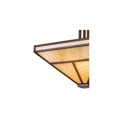 T Mission 8 Light 34" Wide Semi-Flush Ceiling Fixture - Rust Finish