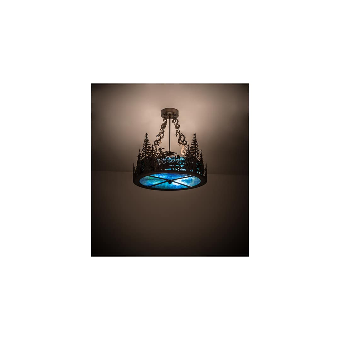 Loon 4 Light 20" Wide Semi-Flush Drum Ceiling Fixture