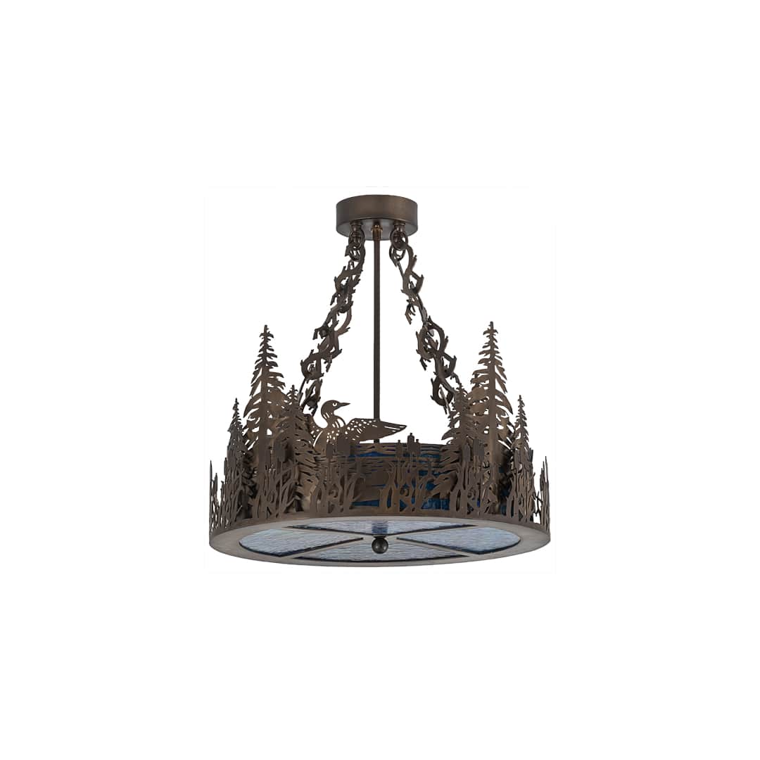 Loon 4 Light 20" Wide Semi-Flush Drum Ceiling Fixture