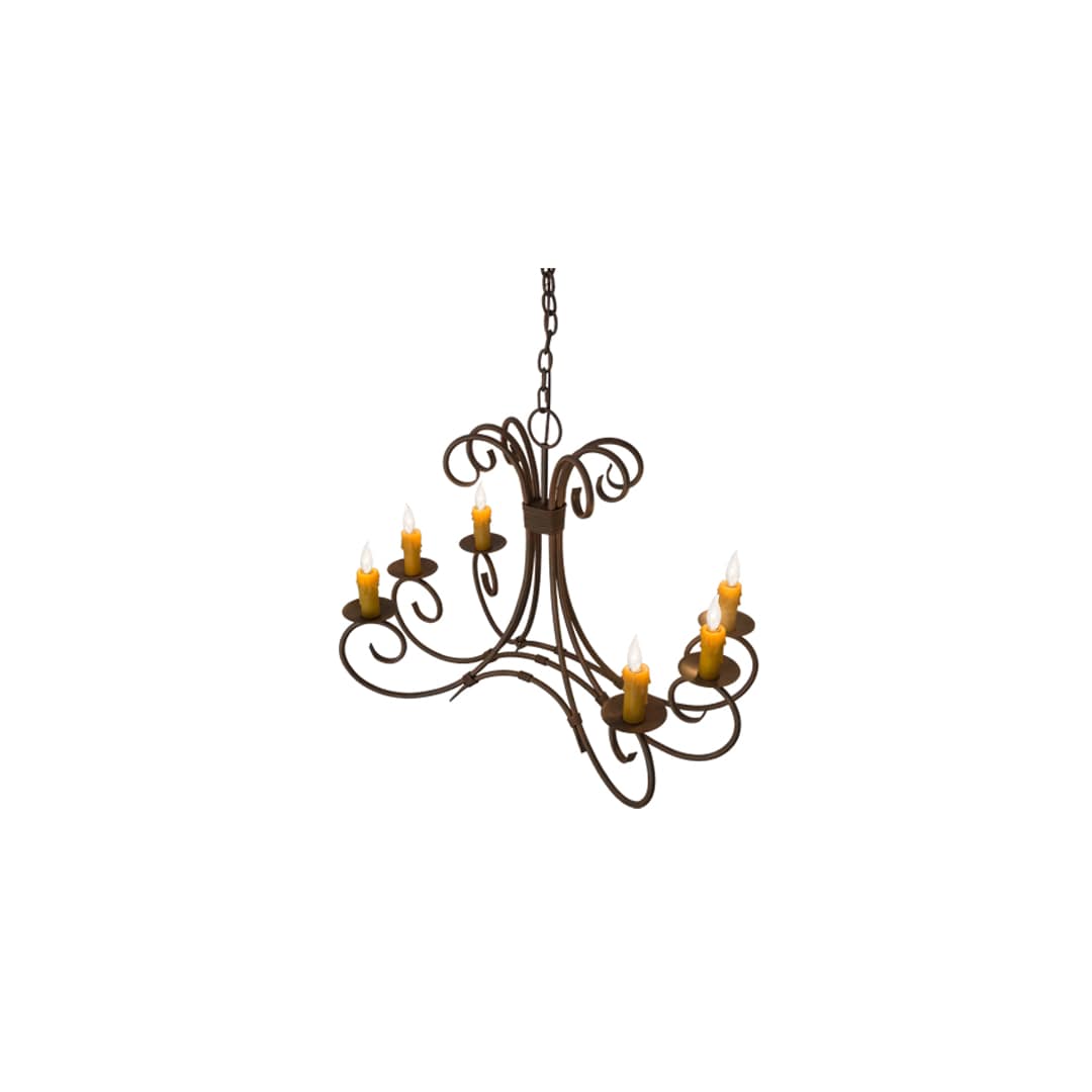 Long Elon 6 Light 20" Wide Taper Candle Style Chandelier