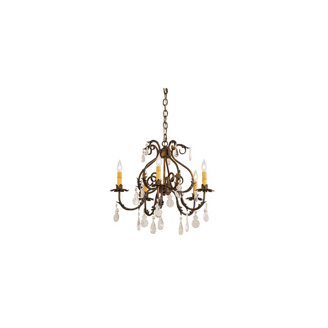 Chantilly 5 Light 24" Wide Crystal Candle Style Chandelier