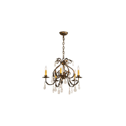 Chantilly 5 Light 24" Wide Crystal Candle Style Chandelier