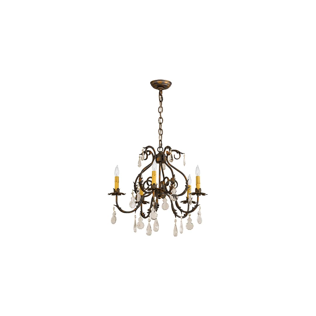 Chantilly 5 Light 24" Wide Crystal Candle Style Chandelier