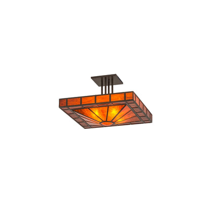 Mission Prime 4 Light 34" Wide Semi-Flush Square Ceiling Fixture