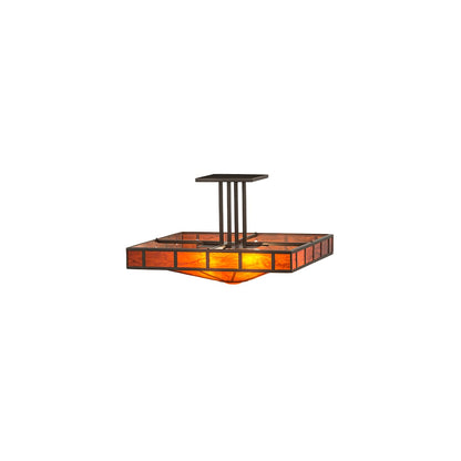 Mission Prime 4 Light 34" Wide Semi-Flush Square Ceiling Fixture