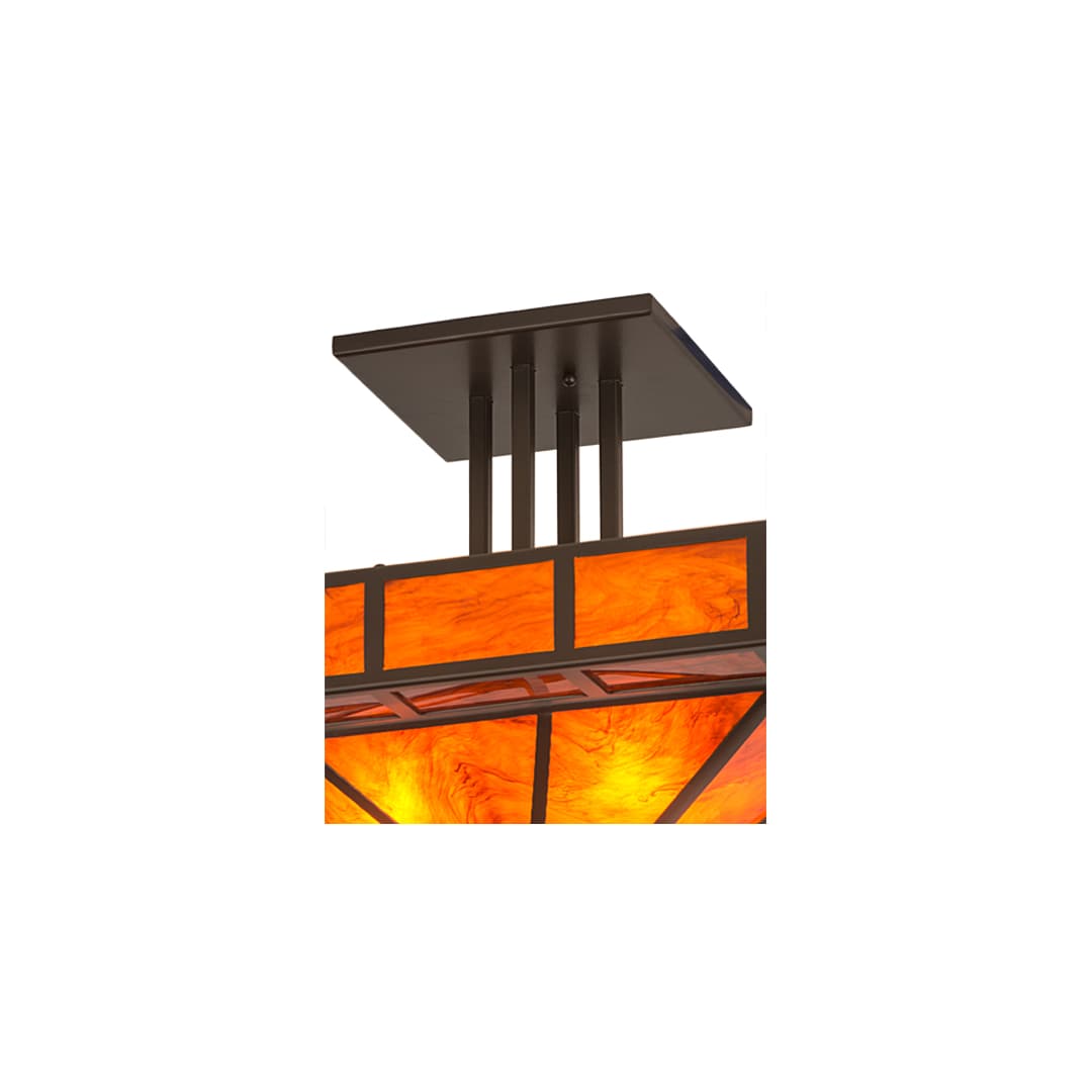 Mission Prime 4 Light 34" Wide Semi-Flush Square Ceiling Fixture