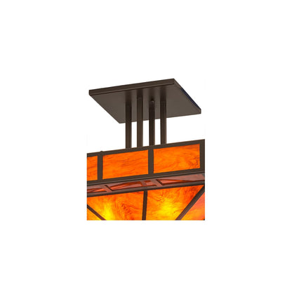 Mission Prime 4 Light 34" Wide Semi-Flush Square Ceiling Fixture