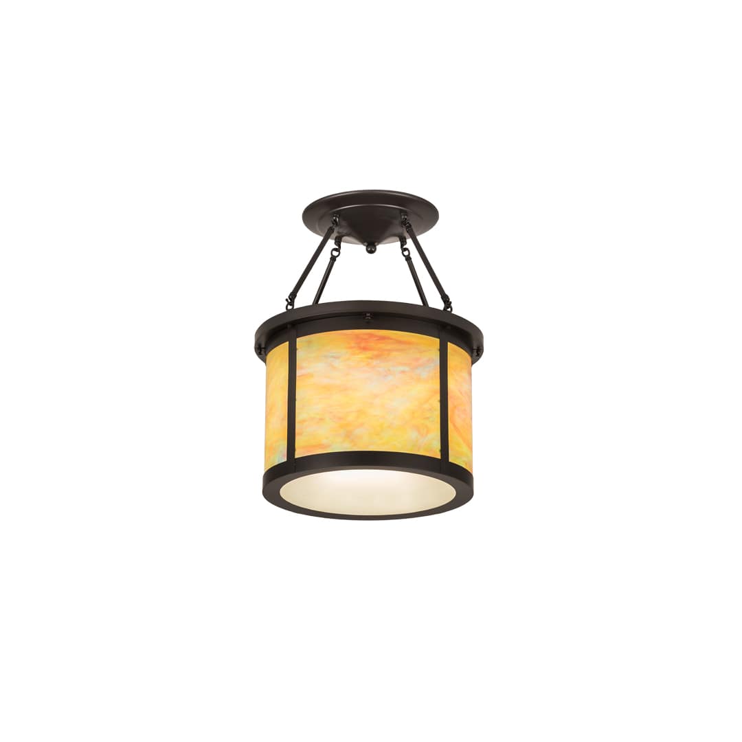 Arts and Crafts 4 Light 20" Wide Semi-Flush Drum Ceiling Fixture