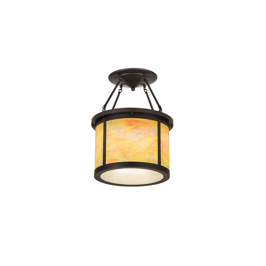 Arts and Crafts 4 Light 20" Wide Semi-Flush Drum Ceiling Fixture