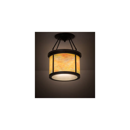 Arts and Crafts 4 Light 20" Wide Semi-Flush Drum Ceiling Fixture