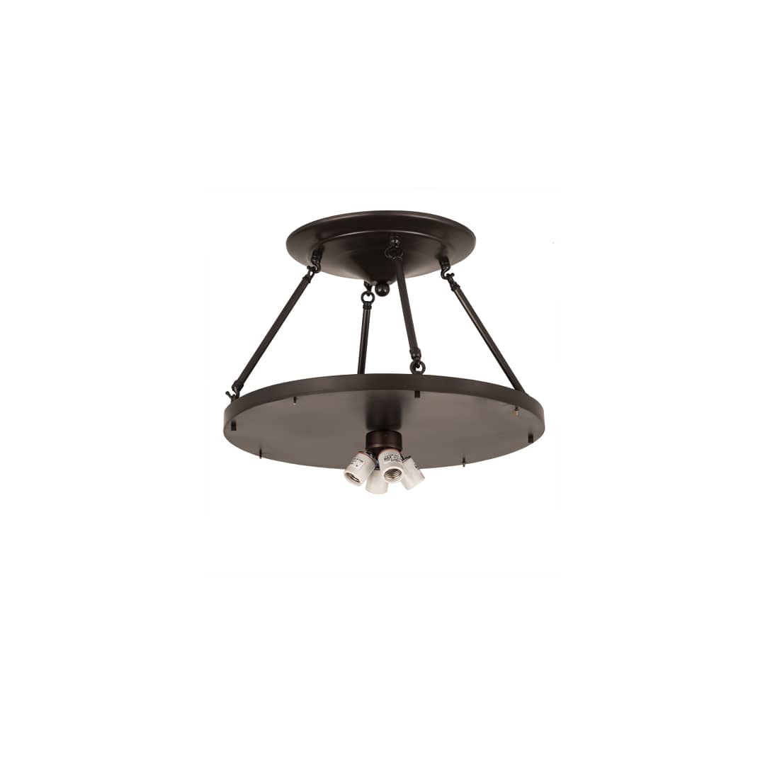 Arts and Crafts 4 Light 20" Wide Semi-Flush Drum Ceiling Fixture