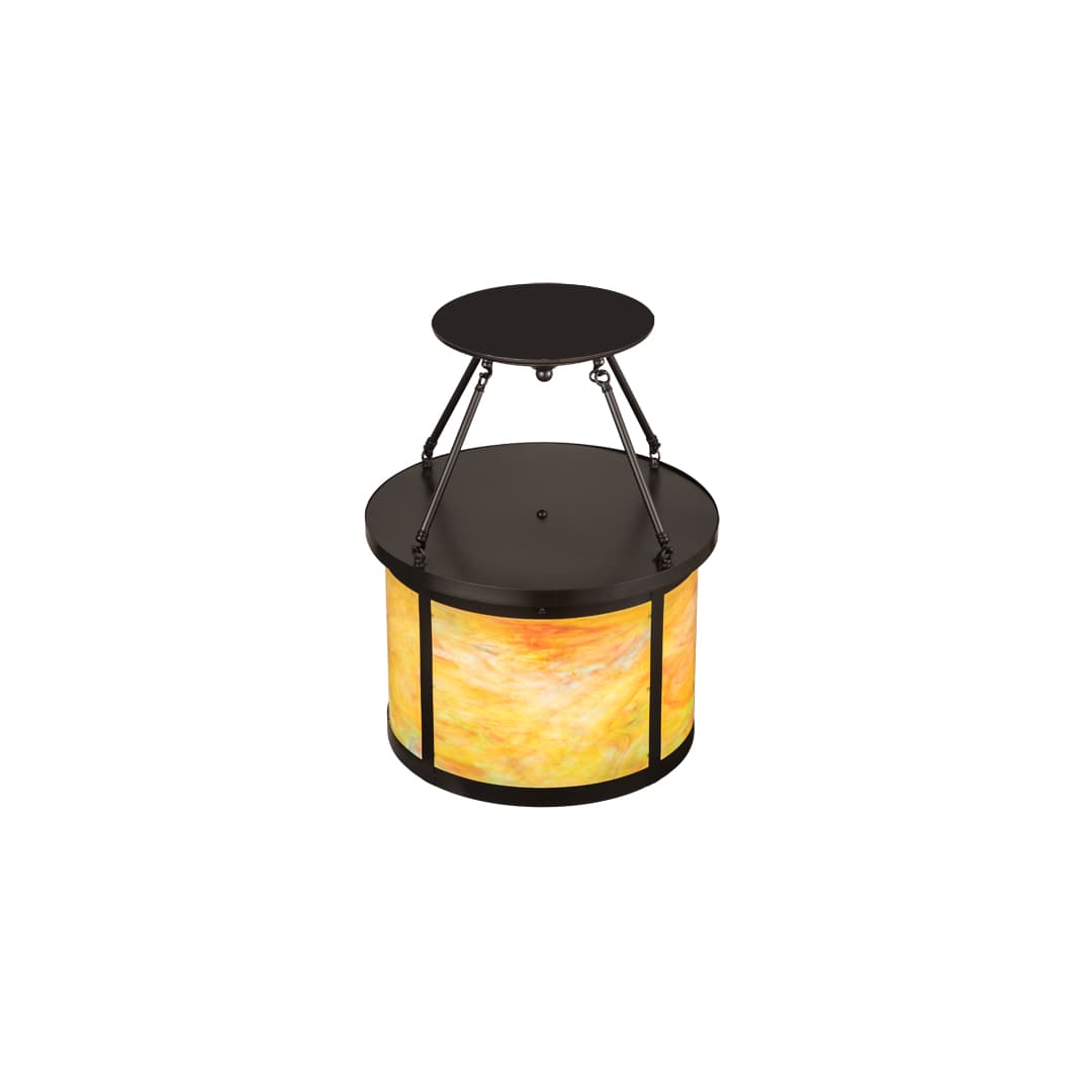 Arts and Crafts 4 Light 20" Wide Semi-Flush Drum Ceiling Fixture