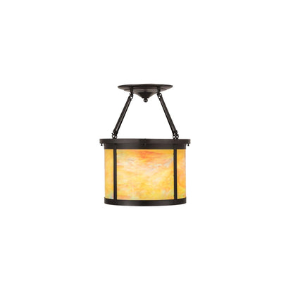 Arts and Crafts 4 Light 20" Wide Semi-Flush Drum Ceiling Fixture