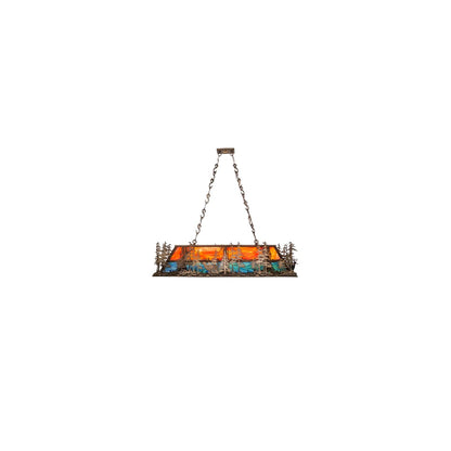 6 Light 54" Wide Billiard Linear Pendant