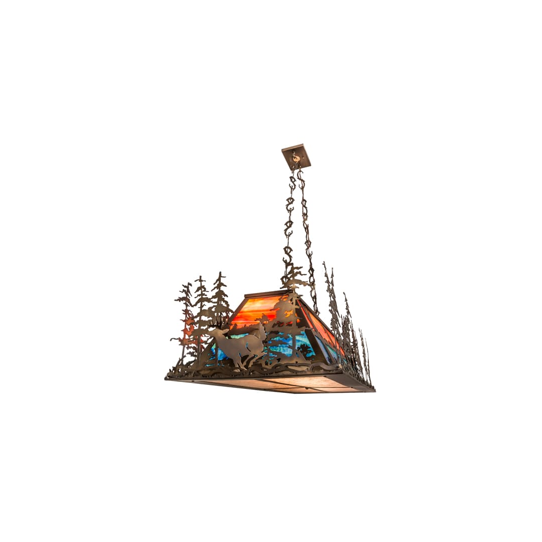 6 Light 54" Wide Billiard Linear Pendant