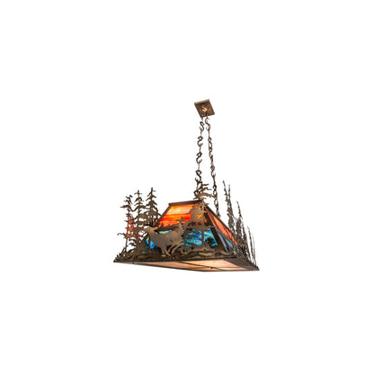 6 Light 54" Wide Billiard Linear Pendant