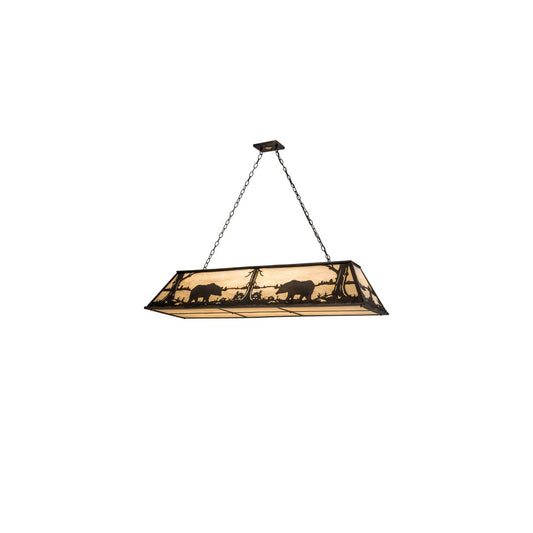 9 Light 61" Wide Billiard Linear Pendant