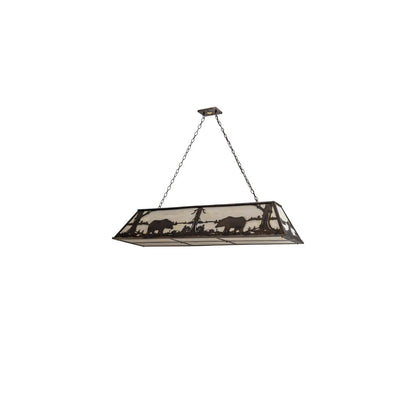 9 Light 61" Wide Billiard Linear Pendant