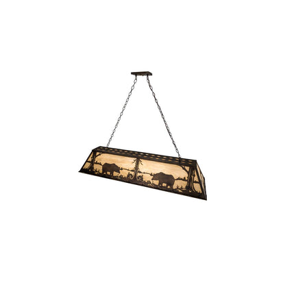 9 Light 61" Wide Billiard Linear Pendant