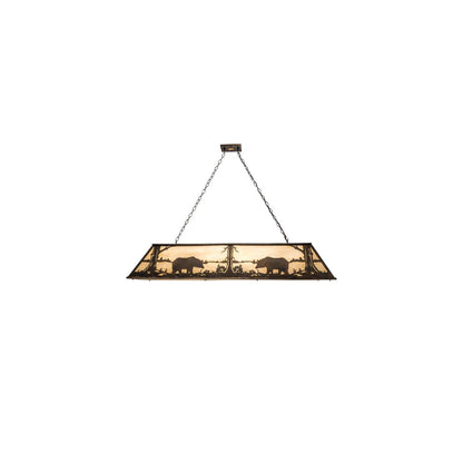 9 Light 61" Wide Billiard Linear Pendant