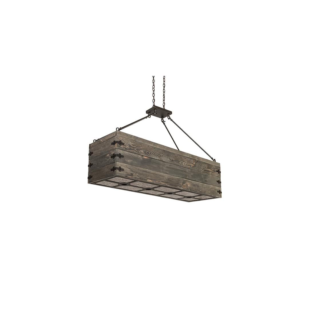 8 Light 61" Wide Wood Linear Pendant