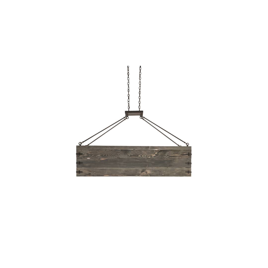 8 Light 61" Wide Wood Linear Pendant